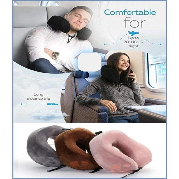 Velvet Neck Rest Pillow / Travel Pillow For Comfort & Support - Blue