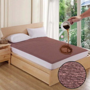 Jointless Recommended Premium & Export Quality Terry Cotton 100% Waterproof Fitted Style Mattress Protector - Brown