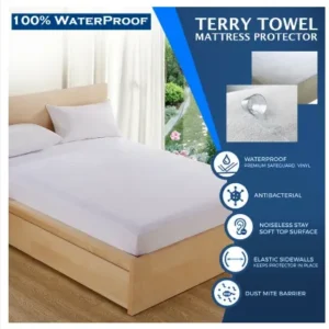 100% Terry Cotton Waterproof Mattress Protector
