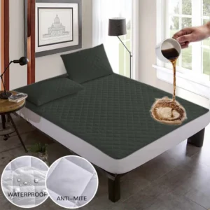 Soft Cotton Quilted 100% Waterproof Fitted Mattress Protector - Grey