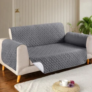 Ultrasonic Quilted Sofa Covers - Sofa Runner & Couch Cover - Grey