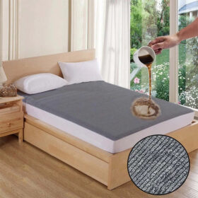Jointless Recommended Premium & Export Quality Terry Cotton 100% Waterproof Fitted Style Mattress Protector - Grey