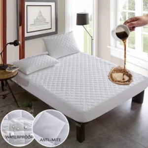 Soft Cotton Quilted 100% Waterproof Fitted Mattress Protector - White