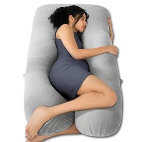 Pregnancy Pillow / U- Shape Maternity Pillow With Ball Fiber Filling - Grey