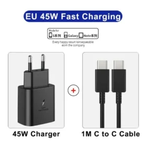 100% Original 45W Super Fast USB-C Charger For Samsung Mobile