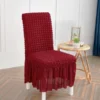 Bubble Turkish Style Dinning Chairs Covers ( Maroon Colour )