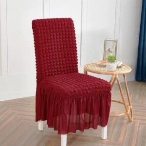 Bubble Turkish Style Dinning Chairs Covers ( Maroon Colour )
