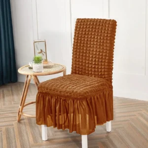 Bubble Turkish Style Dinning Chairs Covers ( Copper Brown Colour )