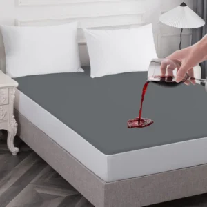 Poly Cotton Fitted Style Waterproof Mattress Protector - Grey