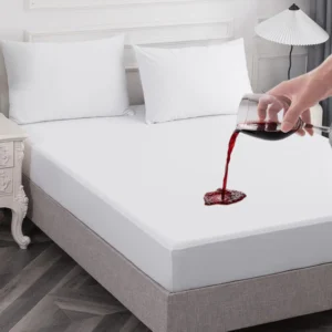 Poly Cotton Fitted Style Waterproof Mattress Protector - White