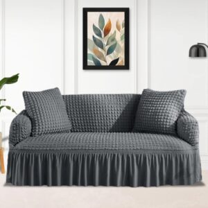 High Quality New Turkish Style Bubble Sofa Cover - Grey Color