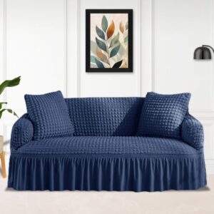 High Quality New Turkish Style Bubble Sofa Cover - Blue Color