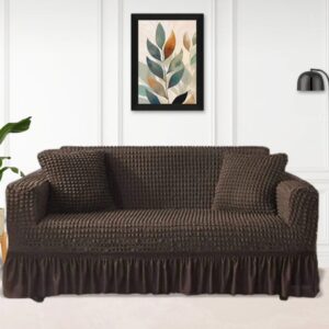 High Quality New Turkish Style Bubble Sofa Cover - Coffee Color