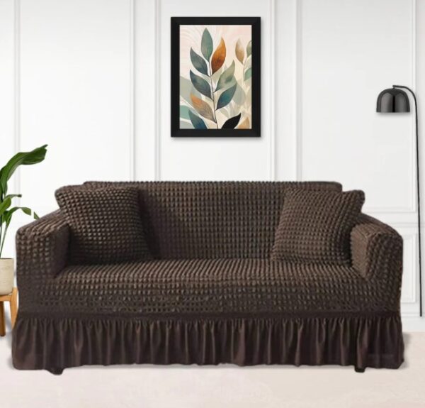 High Quality New Turkish Style Bubble Sofa Cover - Coffee Color
