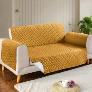 Ultrasonic Quilted Sofa Covers - Sofa Runner & Couch Cover - Golden