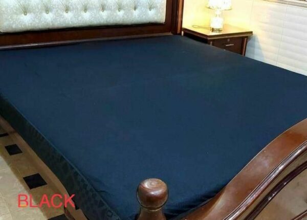 Poly Cotton Fitted Style Waterproof Mattress Protector - Black