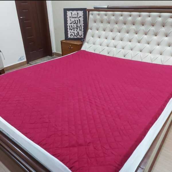Soft Cotton Quilted 100% Waterproof Fitted Mattress Protector - Maroon