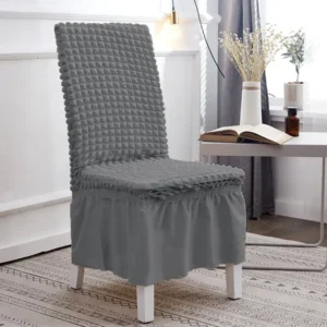 Bubble Turkish Style Dinning Chairs Covers ( Gray Colour )