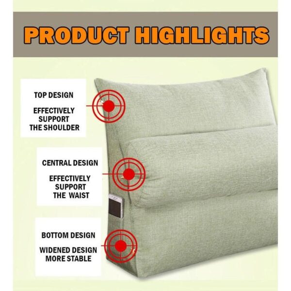 Velvet Triangular Back Rest Pillow / Back Wedge Cushion - Maroon