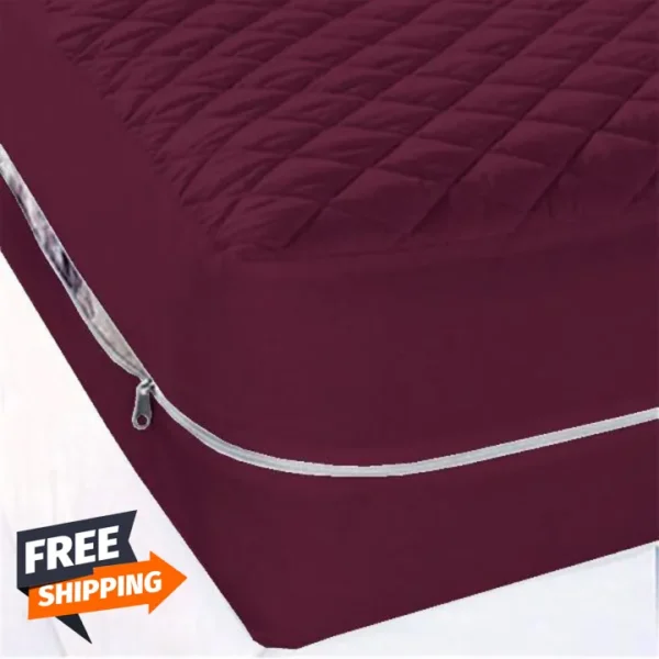 100-GSM Cotton's Quilted Zip Enclosed 100% Waterproof Mattress Zipper Cover