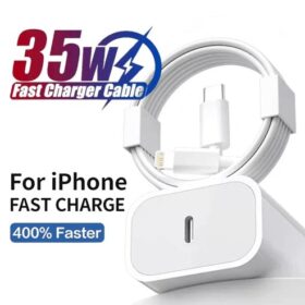 35W PD Fast Charger Cable for iPhone 16-8 & iPad Mini/Air with 2m Data Cable
