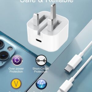 iPhone Fast Charger, 20W USB C Fast Charger Plug and 2M USB C iPhone Fast Charge Cable,PD 20W Fast Charger