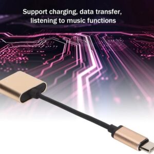 Earphone Adapter, High Sound Quality, Low Heat Generation, Multifunction, for Type-c Mobile Phones. (Gold)