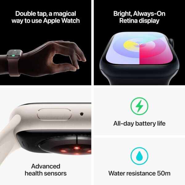 Series 9 [GPS 45mm] Smartwatch Fitness Tracker, ECG Apps, Always-On Amoled Display, Water Resistant