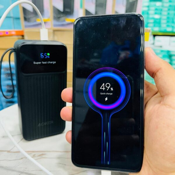 Aoker 50000mAh Super Fast Power Bank with Built-in Cables for Mobile & Laptop Charging | Germany Lot Imported