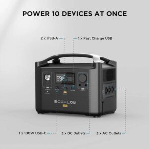 720Wh /400000mAh Portable Power Station, Pure Sine Wave AC Output LED Light 4 Kinds Of Charging, Suitable For Emergency Backup, Outdoor Travel, Camping