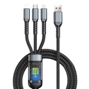100W 3-in-1 10A Fast Charging USB To Type-C Micro & Lightening Cable Amazon Lot imported